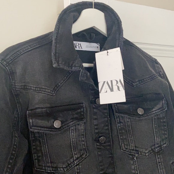 Zara NWT Black Denim Jacket - Picture 4 of 4